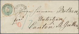 Sachsen - Marken Und Briefe: 1863 Wappen 5 Ngr. Grauultramarin Auf Couvert Mit K2 DRESDEN 31 DEC 63 - Saxe