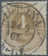 Schleswig-Holstein - Marken Und Briefe: 1865, 4 Schilling Ockerbraun, Sauber Durchstochen, Gestempel - Sonstige & Ohne Zuordnung