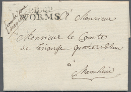 Thurn & Taxis - Vorphilatelie: 1800, "P.100.P. WORMS" Department-L2 Auf Kpl. Faltbrief Nach Mannheim - [Voorlopers