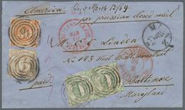 Thurn & Taxis - Marken Und Briefe: 1859 - 1862 (Markenausgaben), 41-Kreuzer-Frankatur Nach Nordameri - Sonstige & Ohne Zuordnung