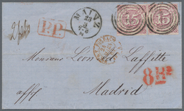 Thurn & Taxis - Marken Und Briefe: 1864, 30-Kreuzer-Frankatur Nach Spanien, Bestehend Aus Zwei Exemp - Other & Unclassified