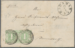 Thurn & Taxis - Marken Und Briefe: 1865, 1 Kreuzer Gelblichgrün Im Waager. Paar Entwertet Mit "180" - Autres & Non Classés