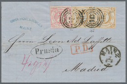 Thurn & Taxis - Marken Und Briefe: 1866, 21-Kreuzer-Frankatur Nach Spanien, Bestehend Aus 3 Kr. Karm - Andere & Zonder Classificatie