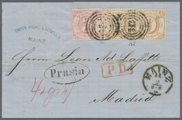 Thurn & Taxis - Marken Und Briefe: 1866, 21-Kreuzer-Frankatur Nach Spanien, Bestehend Aus 3 Kr. Karm - Otros & Sin Clasificación