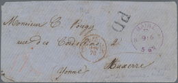 Thurn & Taxis - Marken Und Briefe: 1870, "MAINZ" Violetter Franco-Stempel, Schwarzer "PD" Und Roter - Other & Unclassified