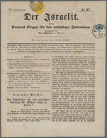 Thurn & Taxis - Ganzsachenausschnitte: 1866, 2 Kr. Gelb, Viereckig Geschnitten Auf Titelblatt Der Ze - Autres & Non Classés