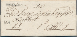 Württemberg - Vorphilatelie: 1810, "WEILER.R.3" Schwarzer Einzeiler + "P.P." Auf Komplettem Faltbrie - Prephilately