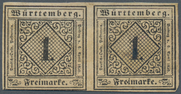 Württemberg - Marken Und Briefe: 1851, Ziffern 1 Kr. Schwarz Auf Gelbweiß In Type III Als WAAGRECHTE - Other & Unclassified