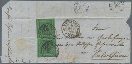 Württemberg - Marken Und Briefe: 1851, 6 Kr. Schwarz/bläulichgrün, 2 Exemplare Als Mehrfachfrankatur - Other & Unclassified