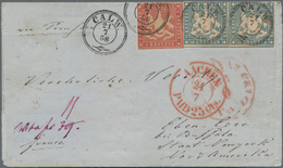 Württemberg - Marken Und Briefe: 1857, 18 Kr Hellblau, Waagerechtes Paar, Unten U. Links Vollrandig, - Altri & Non Classificati