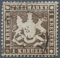 Württemberg - Marken Und Briefe: 1861, 1 Kreuzer Schwarzbraun Sauber Entwertet Mit K1 Stuttgart, Ech - Altri & Non Classificati