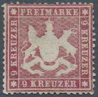 Württemberg - Marken Und Briefe: 1861, Wappen 9 Kreuzer Eng Gezähnt, Dünnes Papier In B-Farbe Lilaro - Altri & Non Classificati