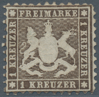 Württemberg - Marken Und Briefe: 1862, Wappen 1 Kr. Schwarzbraun, Weit Gezähnt Ungebraucht Ohne Gumm - Andere & Zonder Classificatie