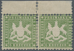 Württemberg - Marken Und Briefe: 1862, Wappen 6 Kr. Olivgrün, Weit Gezähnt Im Waagrechten Oberrand-P - Andere & Zonder Classificatie