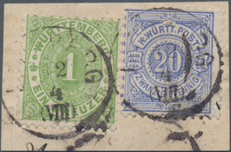 Württemberg - Marken Und Briefe: 1874/75, 1 Kr. Grün Und 20 Pfg Ultramarin Als Seltene Währungs-MiF - Andere & Zonder Classificatie