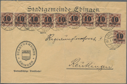 Württemberg - Marken Und Briefe: 1924, 10x 10 Milliarden Aufdruckwerte Als Seltene MeF Auf Brief Von - Andere & Zonder Classificatie