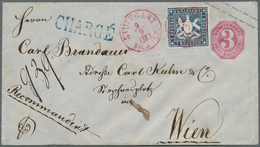 Württemberg - Ganzsachen: 1868, 3 Kr. Karmin, Eingeschriebener Ganzsachenumschlag Mit 7 Kr. Schiefer - Sonstige & Ohne Zuordnung