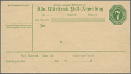 Württemberg - Ganzsachen: 1873. Postanweisungs-Umschlag 7 Kr Grün In Der SELTENEN Type II Mit Klappe - Altri & Non Classificati