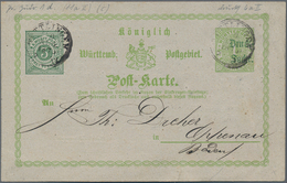 Württemberg - Ganzsachen: 1875, 3 Pf Grün Auf 1 Kreuzer "Druck-Sache" Grün Entwertet Mit DKr TUTTLIN - Sonstige & Ohne Zuordnung