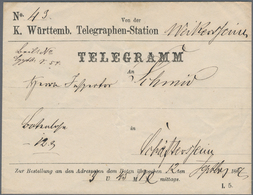 Württemberg - Besonderheiten: 1864, Telegramm, Vordruck-Umschlag Der K.Württemb. Telegraphen-Station - Sonstige & Ohne Zuordnung