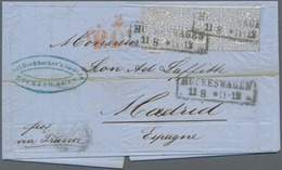 Norddeutscher Bund - Marken Und Briefe: 1871, 2 Gr. Blau Im Dreierstreifen Auf Brief Ab Hückeswagen - Otros & Sin Clasificación