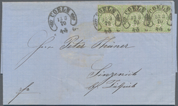 Norddeutscher Bund - Marken Und Briefe: 1870, 1/3 Gr Grün, Waagerechter Dreierstreifen, 3 X Sauber E - Altri & Non Classificati