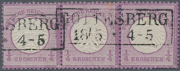 Deutsches Reich - Brustschild: 1872, Kleiner Schild ¼ Gr Violett Im Dreiersteifen Mit Ra2 "GOTTESBER - Storia Postale