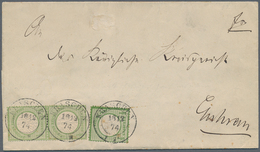 Deutsches Reich - Brustschild: 1812, Senkrechtes Paar 1/3 Gr. Gelblichgrün, Kleiner Schild Zusammen - Cartas & Documentos