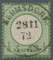 Deutsches Reich - Brustschild: 1872, 1/3 Groschen Smaragdgrün Kleiner Schild Mit Seltenem Stempel "R - Brieven En Documenten