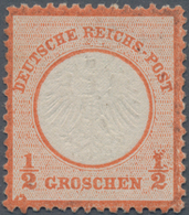 Deutsches Reich - Brustschild: 1872, Kleiner Schild ½ Gr Rötlichorange Mit Druckbesonderheit: Farbkr - Storia Postale