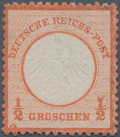 Deutsches Reich - Brustschild: 1872, Kleiner Schild ½ Gr Rötlichorange Mit Druckbesonderheit: Farbkr - Briefe U. Dokumente