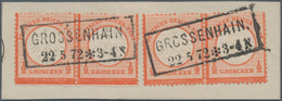 Deutsches Reich - Brustschild: 1872, Kleiner Schild ½ Gr Rotorange Zwei Paare Auf Briefstück Mit Ra2 - Storia Postale