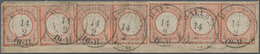Deutsches Reich - Brustschild: 1872, Kleiner Schild ½ Gr. Orangerot 4er Streifen Und 3er Streifen Au - Briefe U. Dokumente