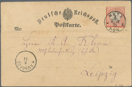 Deutsches Reich - Brustschild: 1872, Kleiner Schild ½ Gr. Orangerot Auf Karte Mit Extrem Spätem K1 " - Cartas & Documentos