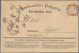Deutsches Reich - Brustschild: 1872, Kleiner Schild ½ Gr Orangerot Mit Komplettem Rechten Rand Auf N - Cartas & Documentos