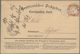 Deutsches Reich - Brustschild: 1872, Kleiner Schild ½ Gr Orangerot Mit Komplettem Rechten Rand Auf N - Covers & Documents