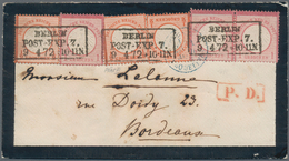 Deutsches Reich - Brustschild: 1872, Kleiner Schild 3x ½ Gr Orange Und 3x 1 Gr Rot Auf Trauer-Couver - Cartas & Documentos