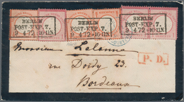 Deutsches Reich - Brustschild: 1872, Kleiner Schild 3x ½ Gr Orange Und 3x 1 Gr Rot Auf Trauer-Couver - Covers & Documents