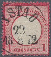 Deutsches Reich - Brustschild: 1872, Kleiner Schild 1 Gr Karmin Mit Schwedischem K1 "YSTAD 22 18 8 7 - Briefe U. Dokumente