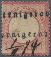 Deutsches Reich - Brustschild: 1872 Kleiner Schild 1 Gr. Karmin Mit Sachsen-Fraktur-L1 "Wernigerode" - Covers & Documents