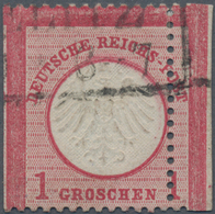 Deutsches Reich - Brustschild: 1872, Kleiner Schild 1 Gr. Karmin Mit Stark Verschobener Zähnung Nach - Cartas & Documentos