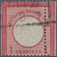 Deutsches Reich - Brustschild: 1872, Kleiner Schild 1 Gr. Karmin Mit Stark Verschobener Zähnung Nach - Lettres & Documents