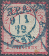 Deutsches Reich - Brustschild: 1872, Kleiner Schild 1 Gr. Mit Prägeausfall Und Extrem Seltenen Blaue - Cartas & Documentos