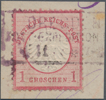 Deutsches Reich - Brustschild: 1872, Kl. Schild 1 Gr. Brfst. Mit SELTENEM VIOLETTEM Ra3 "DRESDEN POS - Cartas & Documentos