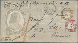 Deutsches Reich - Brustschild: 1872, PAKETBEGLEIT-ZIERBRIEF, Kleiner Schild 1 Gr. Karmin Und 5 Gr. O - Briefe U. Dokumente