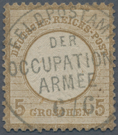 Deutsches Reich - Brustschild: 1872 Kleiner Schild 5 Gr Graubraun Mit Ideal-K1 "FELDPOSTAMT DER OCCU - Brieven En Documenten