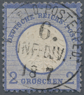 Deutsches Reich - Brustschild: 1872 Kleiner Schild 2 Gr Blau Mit Ideal-K1 "K.D.FELD-POSTEXPED. 6.INF - Storia Postale