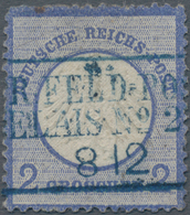 Deutsches Reich - Brustschild: 1872 Kleiner Schild 2 Gr Blau Mit Blauem Ra3 "K:PR:FELD-POST-RELAIS N - Brieven En Documenten