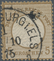 Deutsches Reich - Brustschild: 1872, Kleiner Schild 5 Gr Ockerbraun Sehr Späte Aufbrauchsverwendung - Brieven En Documenten