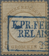 Deutsches Reich - Brustschild: 1872, Kleiner Schild 5 Gr Ockerbraun Mit Blauem Ra3 "K:PR:FELD-POST-R - Brieven En Documenten